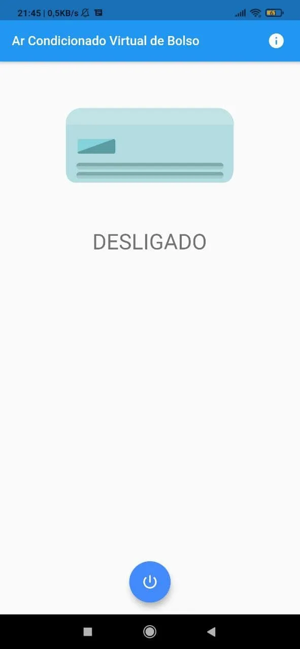Tela 2 do Virtual Pocket Air Conditioning